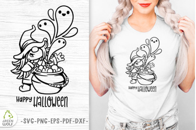 Cute witch svg Halloween gnomes svg Halloween decal svg T shirt design