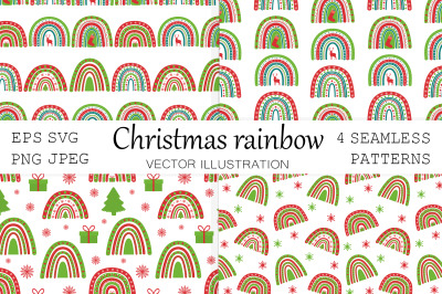 Christmas rainbow pattern. Rainbow SVG. Rainbow pattern