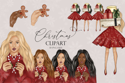 Christmas Clipart, Winter Girls planner clipart