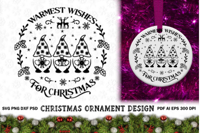 Christmas Ornament SVG. Christmas Round Sign SVG.