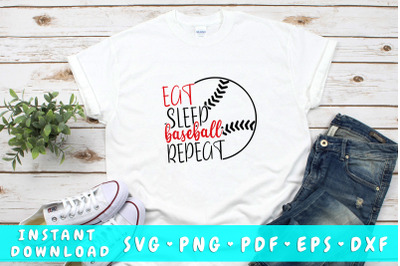 Eat sleep baseball repeat SVG