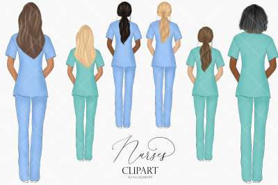 Nurse clipart, medical worker clip art