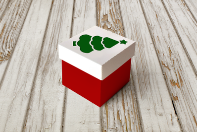 Christmas Tree Cube Box With Lid | SVG | PNG | DXF | EPS