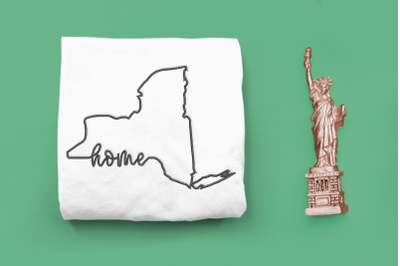 New York Home State Outline | Embroidery