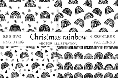 Christmas rainbow pattern. Rainbow SVG. Rainbow pattern