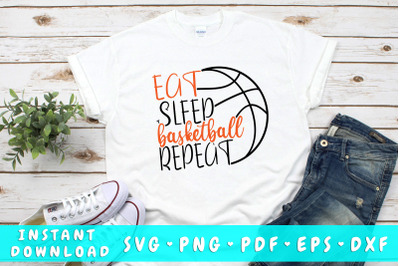 Eat sleep basketball repeat SVG