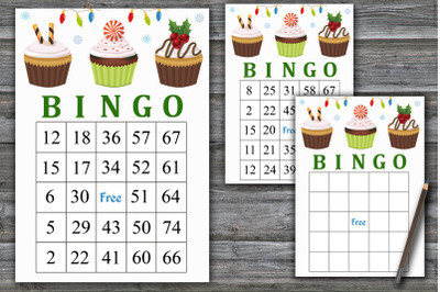 Christmas cake bingo game,Christmas bingo card