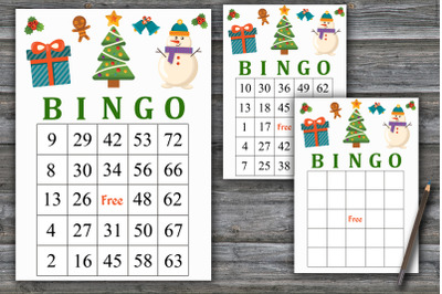 Snowman bingo game,Christmas bingo card