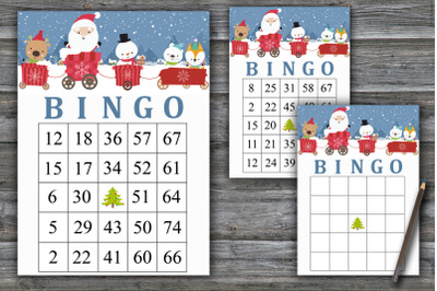 Happy Santa claus bingo game,Christmas bingo card