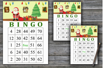 Santa claus bingo game,Christmas bingo card