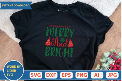 merry and bright SVG CUT FILE