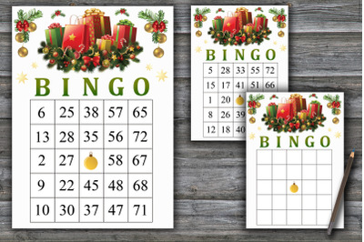 Christmas presents bingo game,Christmas bingo card