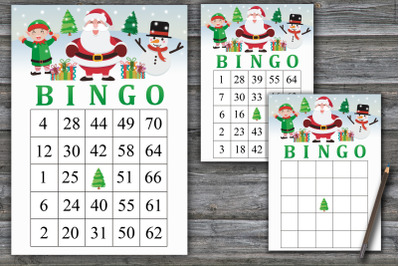 Happy santa bingo game,Christmas bingo card