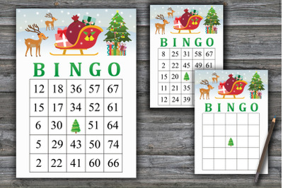 Christmas bingo game,Christmas bingo card