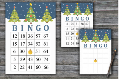 Christmas tree bingo game,Christmas bingo card