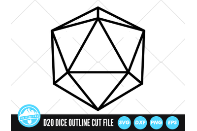 D20 Polyhedral Dice SVG | D20 Cut File