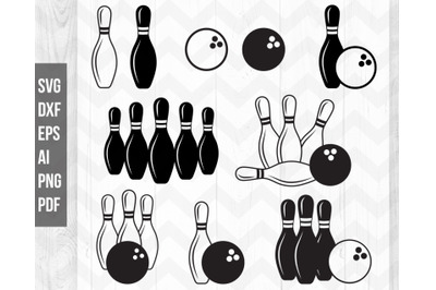 Bowling svg, Bowling Clipart, Ball and Pins, Bowling cricut cut files
