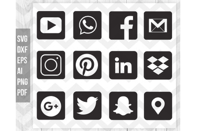 Social media icons svg, Social icons png, Social media cutting files