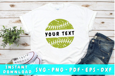 Distressed softball SVG