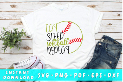 Eat sleep softball repeat SVG