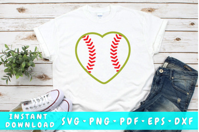 Heart softball SVG