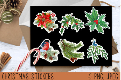 Christmas stickers png&2C; Winter wreath&2C; Christmas gift stickers
