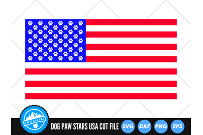 American Flag Paw Print SVG | 4th of July SVG Cut File