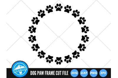 Dog Paw Frame SVG | Dog Paw Monogram Cut File