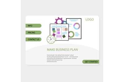 Make business plan landing page, vector business planning