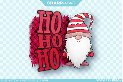 Ho Ho Ho PNG Sublimation - Christmas Gnome Design 4
