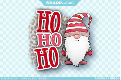 Ho Ho Ho PNG Sublimation - Christmas Gnome Design 3