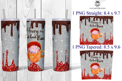 Running on Hot Cocoa Bomb Tumbler wrap&nbsp;sublimation design