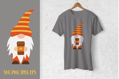 Cute Fall gnome SVG. Thanksgiving gnome. Autumn gnome.