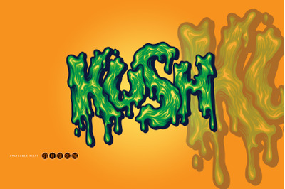 Kush Typeface Melting vector illustrations