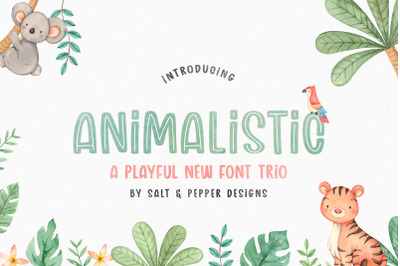 Animalistic Font Trio (Procreate Fonts, Kids Fonts, Craft Fonts)