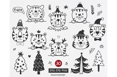 Christmas Tiger SVG Bundle