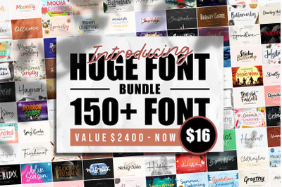 Huge Font Bundle 150 Plus Fonts