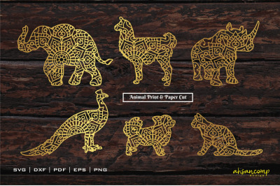 Animal #2 Paper Cut &amp; Print, Vector