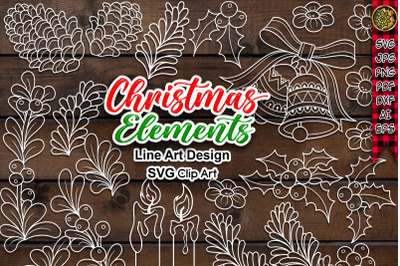Christmas SVG Line Art Design Clip Art