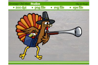 cartoon turkey pilgrim with gun | thanksgiving