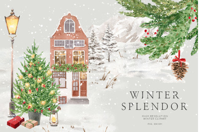 Winter Splendor-Watercolor Christmas