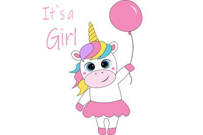 Baby shower svg, Cute unicorn svg, unicorn svg, it`s a girl svg, clipa