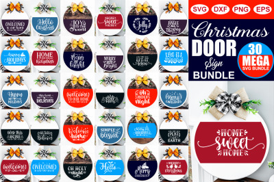 Christmas Door Sign SVG Bundle