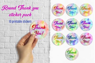 Thank you stickers Round package sticker for small business