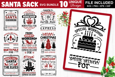 Santa Sack SVG Bundle