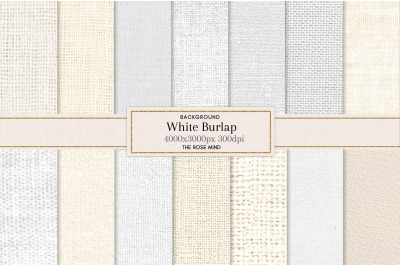 White Burlap digital paper