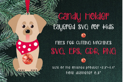 Labrador Retriever Christmas Ornament - Candy Holder Template SVG