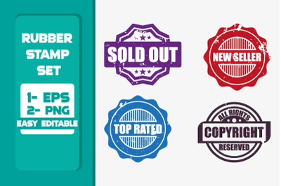 Sold out and copyright rubber stamp set