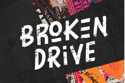 Broken Drive - Grunge Display Font