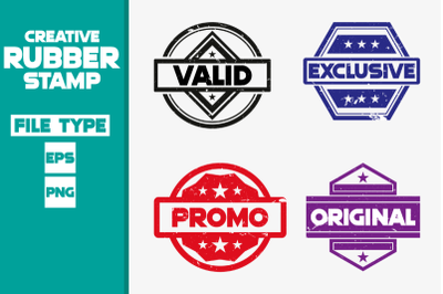 Valid and promo creative rubber stamp